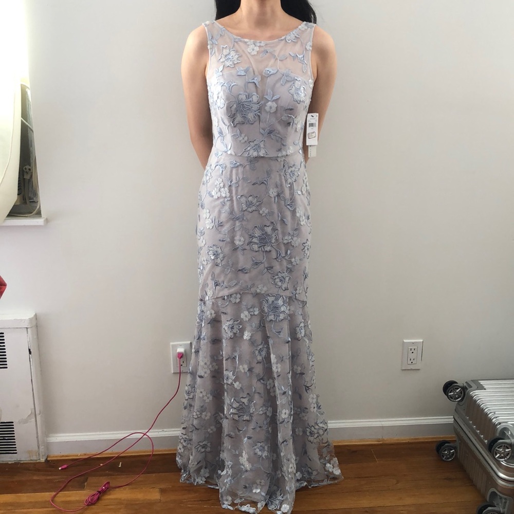 Nicole Miller New York blue floor length gown